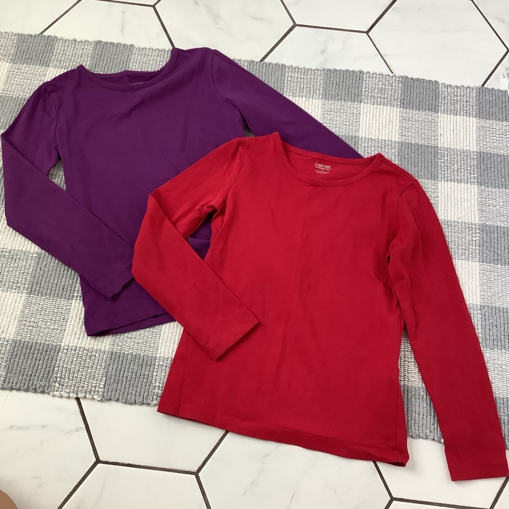 Cherokee Long Sleeve Ultimate Tee | girls S | purple red | solid basic